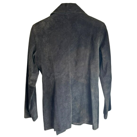 Vintage Express Brown Leather Double Breasted Jacket Medium Y2K 1990s - Picture 4 of 6